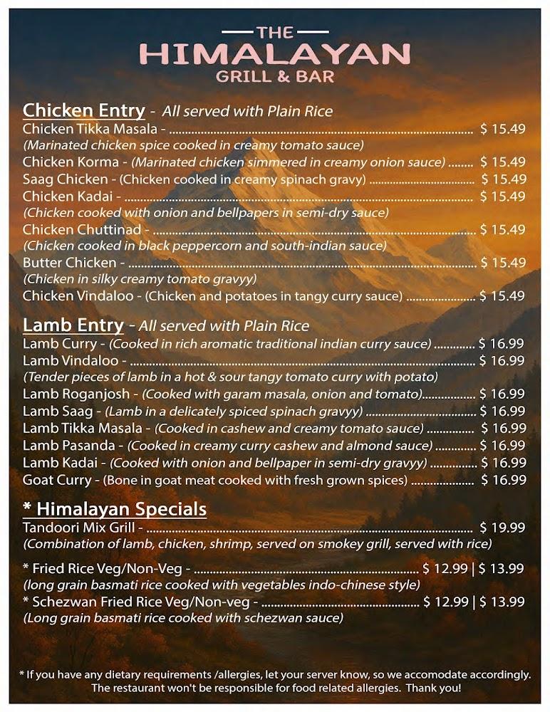 The Himalayan Grill & Bar Menu image 3
