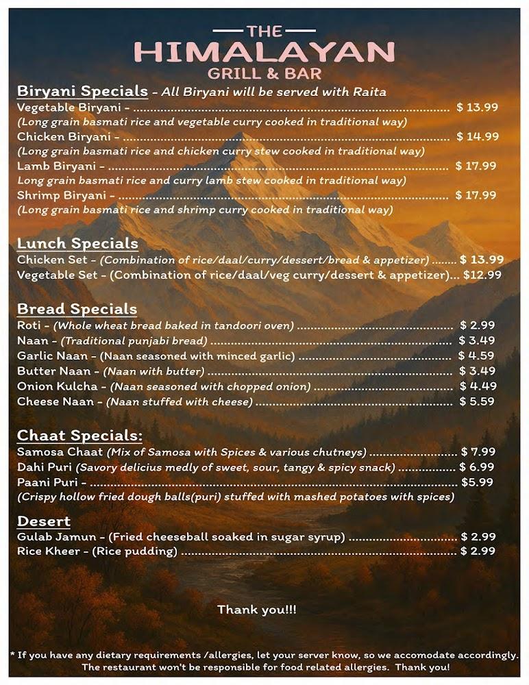 The Himalayan Grill & Bar Menu image 4